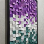 Amethyst & Teal Mosaic – Modern Geometric Wall Decor - Image 4