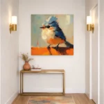 Azure Songbird – Vibrant Textured Abstract Wall Art - Image 5