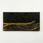 Black Tide Crest Tactile gold and dark seascape minimal wall decor - Image 2