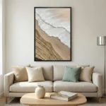 Blush Sands Soft pink sky meeting granular beach abstract wall art - Image 4