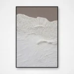 Calm Horizon Relief White textured wave relief minimal wall art - Image 2