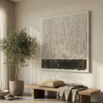 Calm Relief White and black textured canvas minimal wall art - Image 4