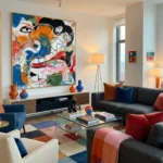 Chromatic Fusion Complex layering of vibrant colors color art wall decor - Image 4