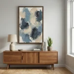 Coastal Flow Fluid blue and beige hues. abstract art - Image 5