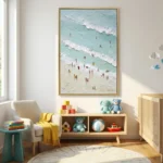 Coastal Retreat Aerial view of beach waves color wall art - Image 3