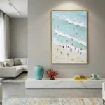 Coastal Retreat Aerial view of beach waves color wall art - Image 5