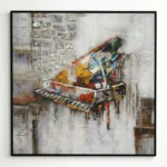 Concrete Concerto Heavily textured mixed media piano textured wall art - Image 2
