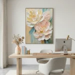Cream Pastel Flora Soft yellow and pink petals color wall art
