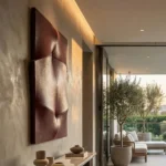 Crimson Relief – Abstract Textured Wall Decor - Image 4