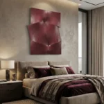 Crimson Relief – Abstract Textured Wall Decor - Image 5