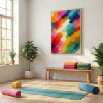 Dynamic Color Burst Bold, energetic multi-color brushstrokes abstract wall art - Image 5