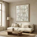 Earthy Grid – Cream & Beige Plaster Decor, wabi sabi wall art - Image 5