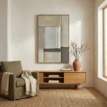 Earthy Textured Collage – Framed Canvas Decor wabi sabi wall art - Image 5