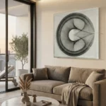 Eclipse in Thread – Contemporary Framed Geometric Art - Image 4