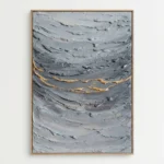 Ethereal Drift with Gold Accents – Minimalist Abstract Wall Artwork - Image 2