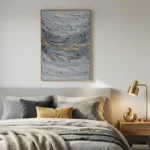 Ethereal Drift with Gold Accents – Minimalist Abstract Wall Artwork - Image 3