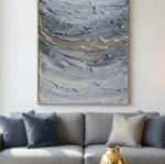 Ethereal Drift with Gold Accents – Minimalist Abstract Wall Artwork - Image 5