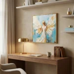 Ethereal Guardian Angel – Textured Wall Decor Abstract Art - Image 5
