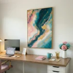 Ethereal Tide Fusion – Contemporary Abstract Wall Art with Gold Leaf - Image 5