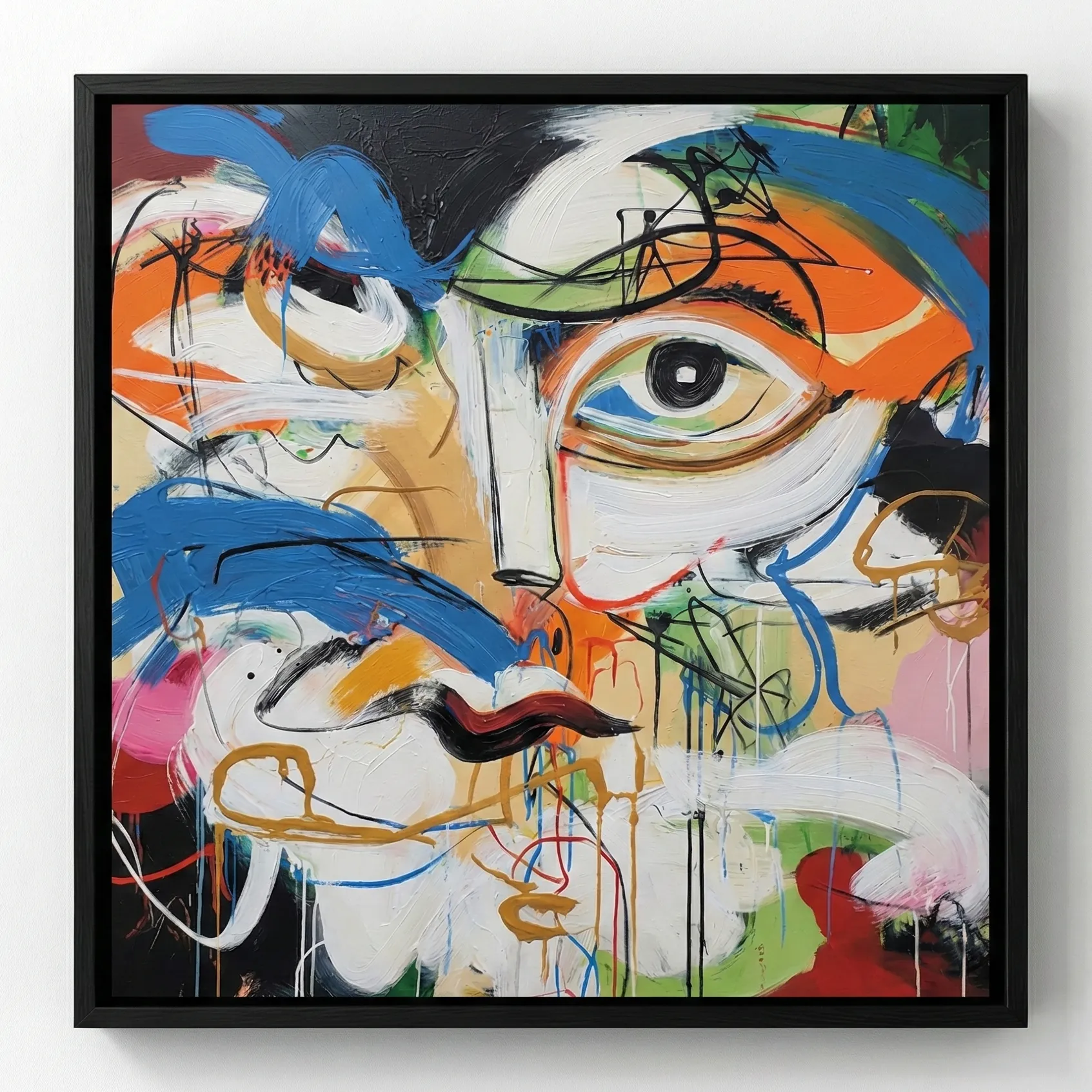 Expressive Facade Deconstructed portrait with vibrant colors color wall decor - Image 2