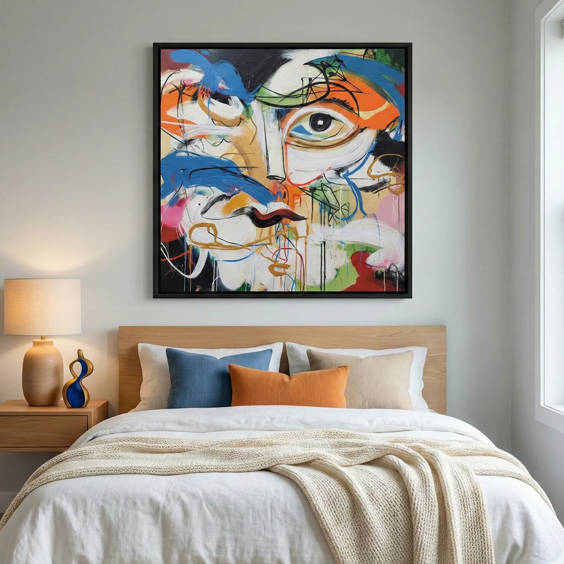 Expressive Facade Deconstructed portrait with vibrant colors color wall decor - Image 4