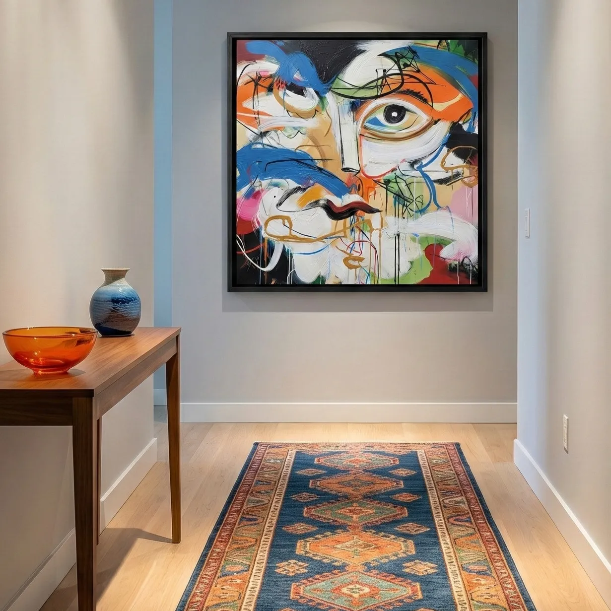 Expressive Facade Deconstructed portrait with vibrant colors color wall decor - Image 3