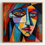 Fragmented Muse Textured cubist style painting color art wall decor - Image 2