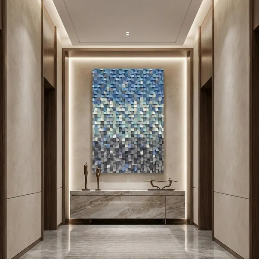 Geometric Coastal Drift – 3D Abstract Wall Decor (5) Geometric Coastal Drift – 3D Abstract Wall Decor - Image 1