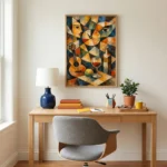 Geometric Melody Warm colorful fractured still life abstract wall decor