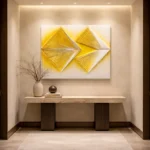 Golden Convergence – Geometric Sculptural Wall Art - Image 3