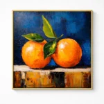 Golden Oranges Rich painterly contrast color wall art - Image 2