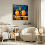 Golden Oranges Rich painterly contrast color wall art - Image 4