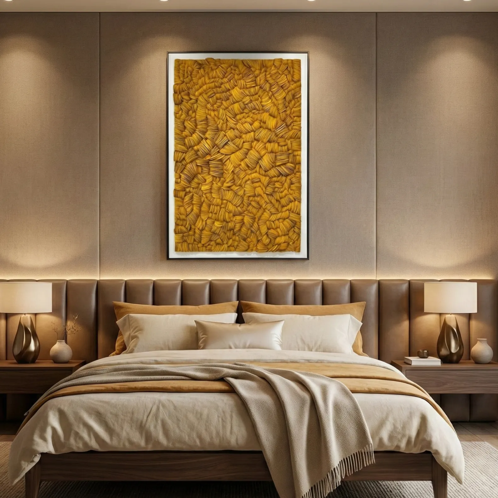 Golden Strata – 3D Textured Wall Decor (5) Golden Strata – 3D Textured Wall Decor - Image 1