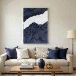 Indigo Divide  Modern Minimalist Impasto Painting - Image 5