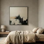 Ivory Flow Minimalist cream and black abstract painting Minimal wall art - Image 5