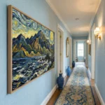 Midnight Coastal Swirl Swirling night sky over mountains abstract wall art - Image 3