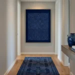 Midnight Horizon Dark blue abstract split composition Abstract  wall art - Image 4