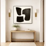 Modern  Black Shapes Wall Art – Minimalist Neutral Contemporary Canvas Print