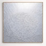 Radial Petals Sculptural white organic layers minimal wall art - Image 2