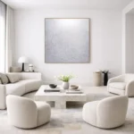 Radial Petals Sculptural white organic layers minimal wall art - Image 4