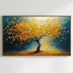 Radiant Azure Foliage Modern botanical textured piece color wall art - Image 2