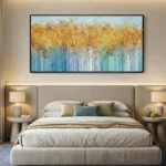 Radiant Azure Grove Modern impasto nature scene color art - Image 3