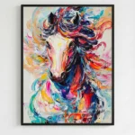 Radiant Mane Motion Abstract Dynamic Horse Decor Color Wall Art - Image 2