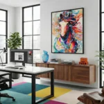 Radiant Mane Motion Abstract Dynamic Horse Decor Color Wall Art - Image 3