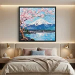 Radiant Zen Peak Vibrant blue nature canvas color wall art