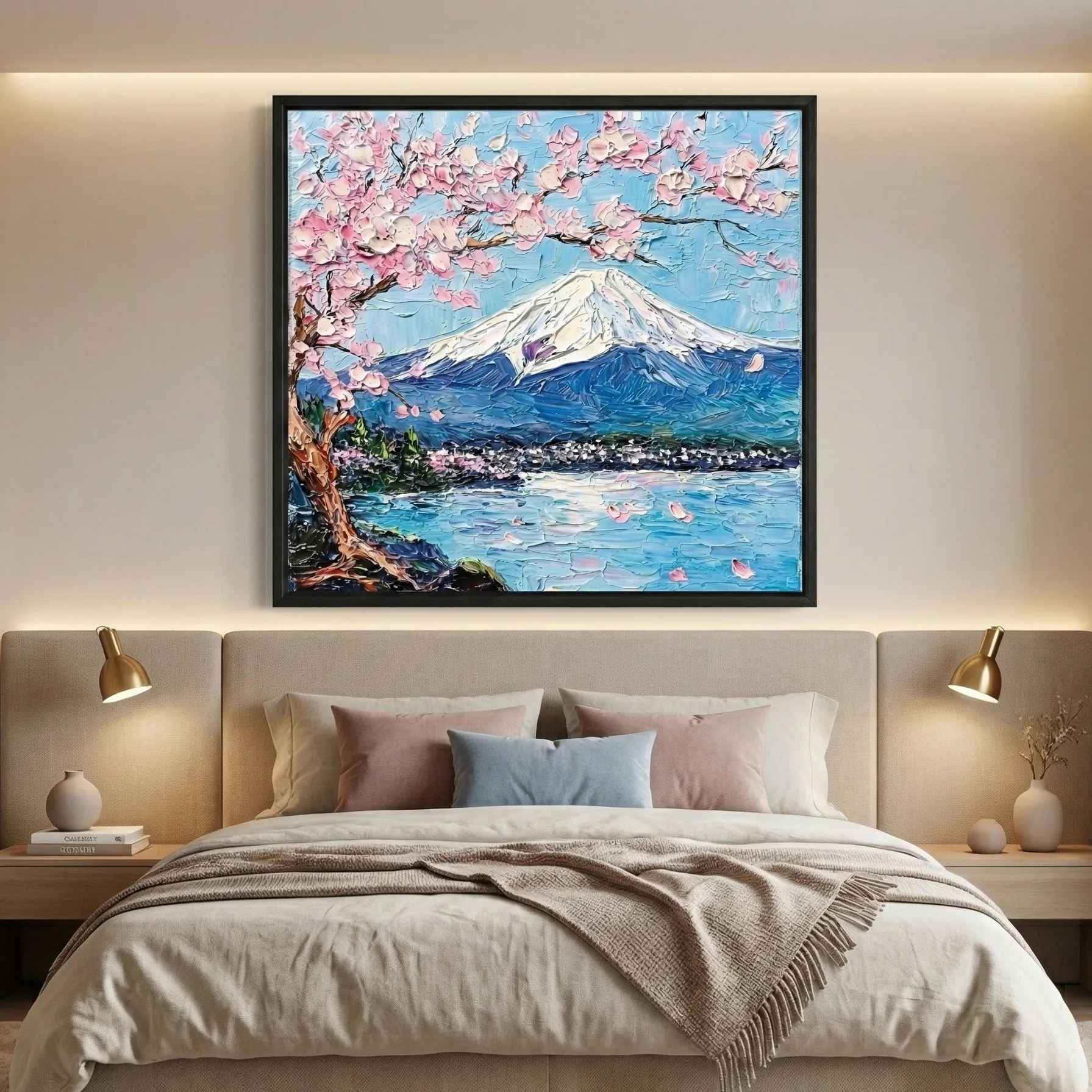 Radiant Zen Peak Vibrant blue nature canvas color wall art (2) Radiant Zen Peak Vibrant blue nature canvas color wall art - Image 1