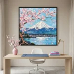 Radiant Zen Peak Vibrant blue nature canvas color wall art - Image 4