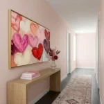 Romantic Layers Layered pink and red hearts Abstract wall decor - Image 5