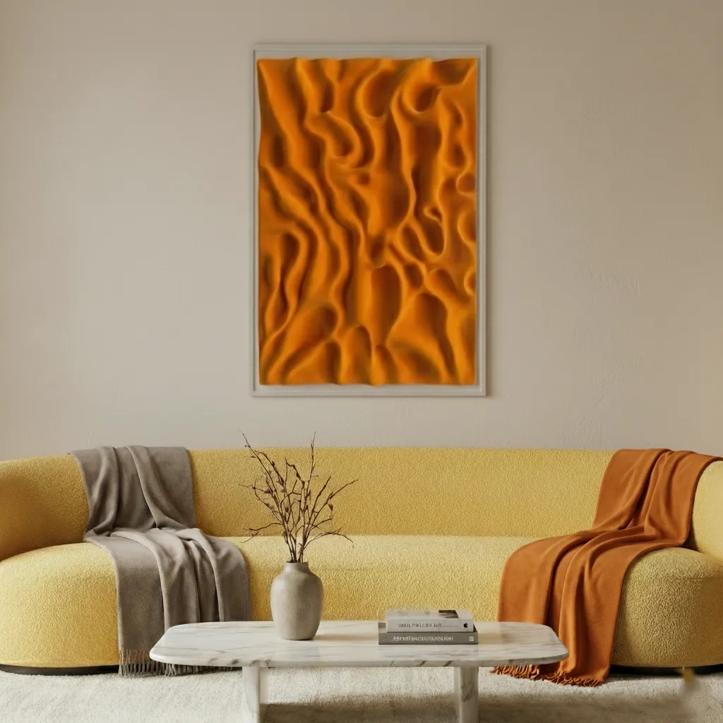Saffron Surge – Abstract Modern Luxury Wall Art (2) Saffron Surge – Abstract Modern Luxury Wall Art - Image 1