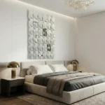 Sculpted White Ripple Grid – Abstract Textured Wall Decor - Image 5